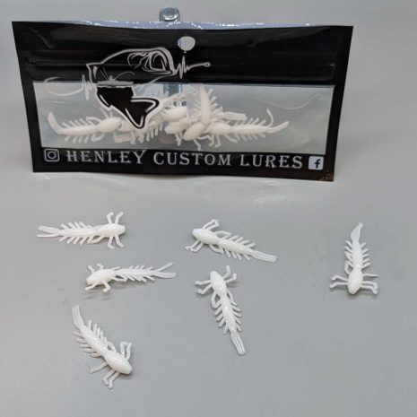 Henley Custom Lures Mayfly in White Glow. Excellent for Ice fishing.