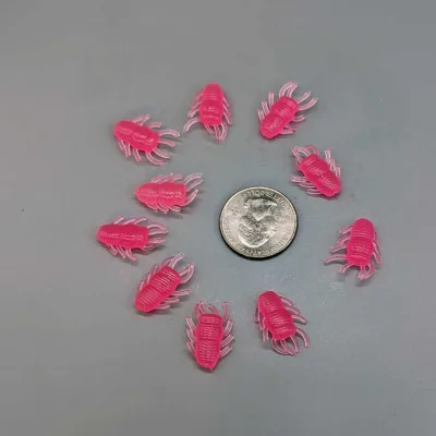 Miff's Custom Tackle Ice Bugs in Pink Glow