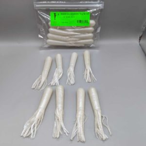 Miff's Custom Tackle 4" Tube Jigs in Pearl White Color