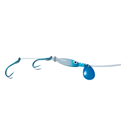 Nebo Fishing Company Mighty Minnow in Blue Glow color. For kokanee and trout fishing.