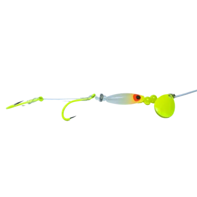 Nebo Fishing Company Mighty Minnow in Chartreuse Glow color. For kokanee and trout fishing.
