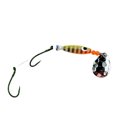 Nebo Fishing Company Mighty Minnow in Perch color. For kokanee and trout fishing.