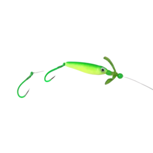 Nebo Fishing Super Minnow in Lemon Lime color. For kokanee and trout fishing.