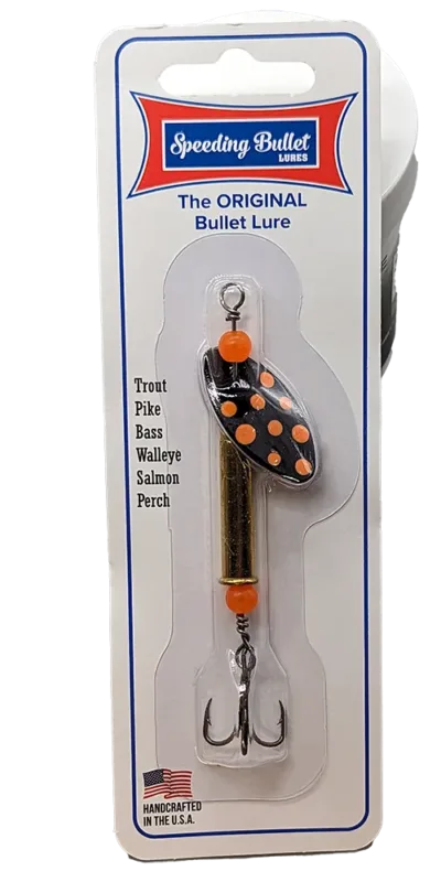Speeding Bullet 22 mag Black Orange Fishing Spinner
